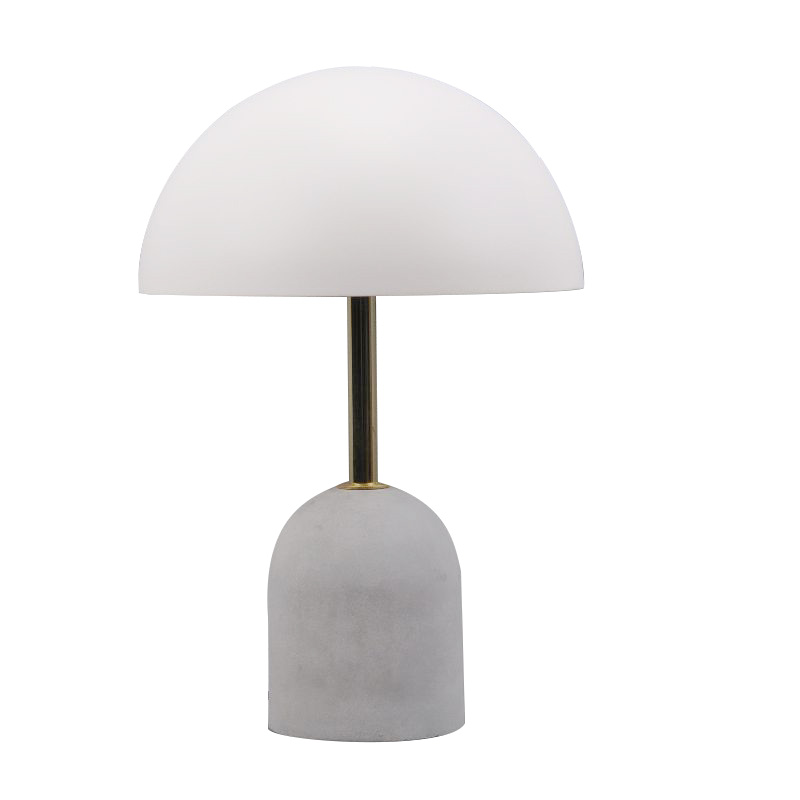 High voltage LED table lamp with concrete base