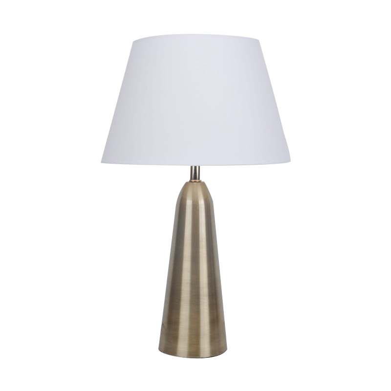 Bullet table lamp with cone fabric shade